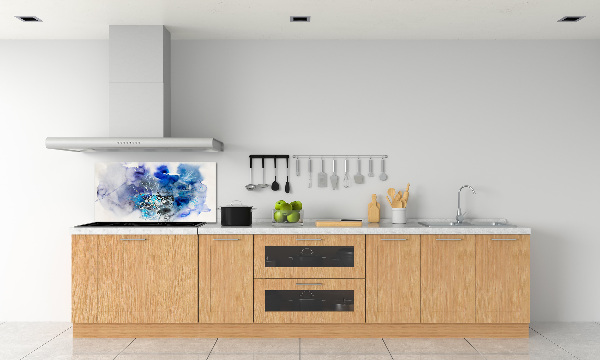 Rivestimento parete cucina con motivo di fiori astratti