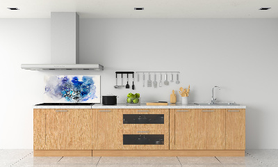 Rivestimento parete cucina con motivo di fiori astratti