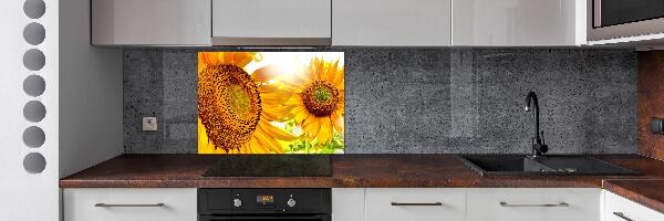 Pannello paraschizzi cucina con motivo di girasoli