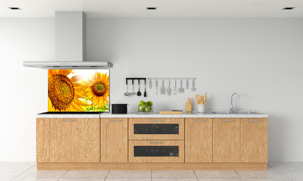 Pannello paraschizzi cucina con motivo di girasoli