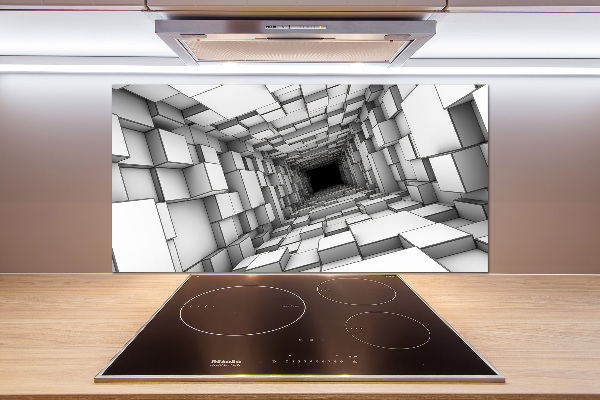 Pannello paraschizzi cucina con motivo a tunnel di cubi