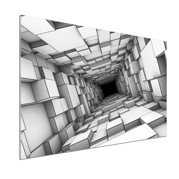 Pannello paraschizzi cucina con motivo a tunnel di cubi