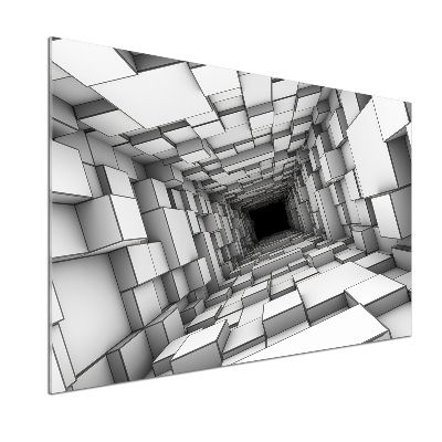 Pannello paraschizzi cucina con motivo a tunnel di cubi