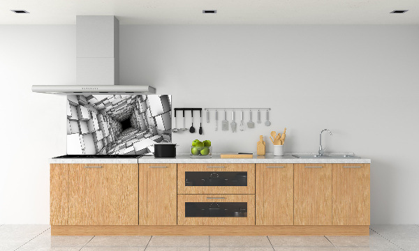 Pannello paraschizzi cucina con motivo a tunnel di cubi