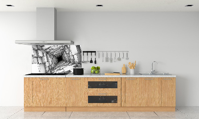 Pannello paraschizzi cucina con motivo a tunnel di cubi