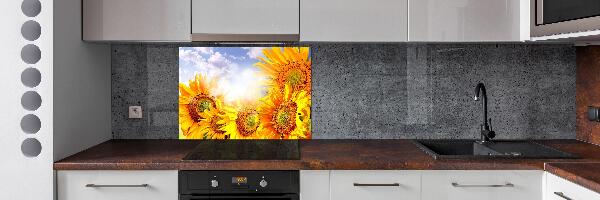 Pannello retrocucina con stampa di girasoli