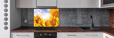 Pannello retrocucina con stampa di girasoli