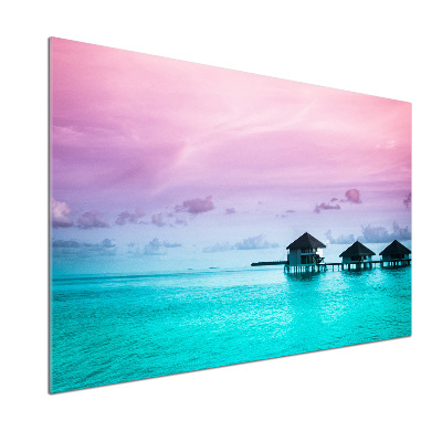 Rivestimento parete cucina stile bungalow sull'acqua