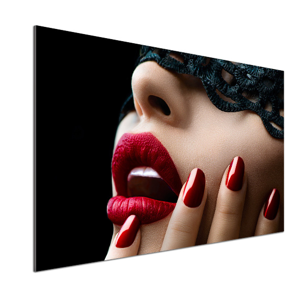 Rivestimento parete cucina con motivo a maschera di pizzo