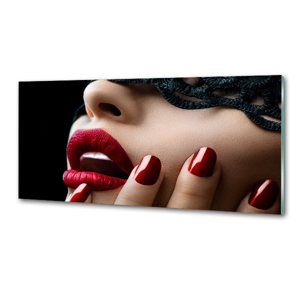 Rivestimento parete cucina con motivo a maschera di pizzo