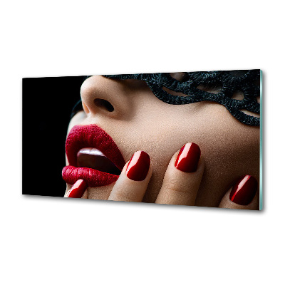 Rivestimento parete cucina con motivo a maschera di pizzo