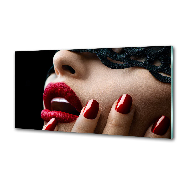 Rivestimento parete cucina con motivo a maschera di pizzo