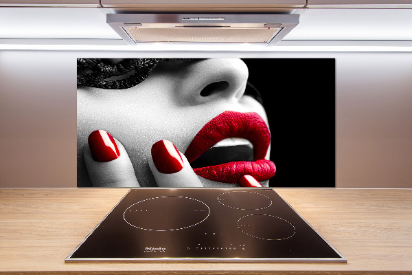 Pannello retrocucina con motivo a maschera di pizzo