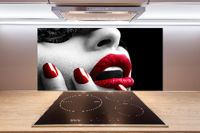 Pannello retrocucina con motivo a maschera di pizzo