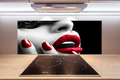 Pannello retrocucina con motivo a maschera di pizzo