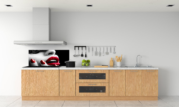 Pannello retrocucina con motivo a maschera di pizzo