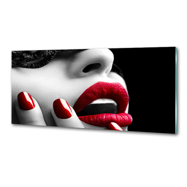 Pannello retrocucina con motivo a maschera di pizzo