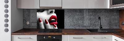 Pannello retrocucina con motivo a maschera di pizzo