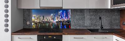 Pannello retrocucina con stampa «Dubai di notte»