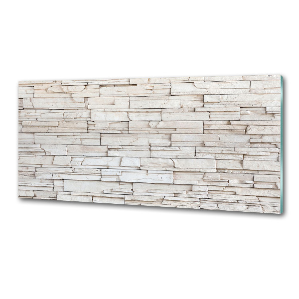 Pannello paraschizzi cucina con motivo in pietra bianca