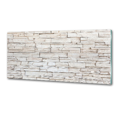 Pannello paraschizzi cucina con motivo in pietra bianca