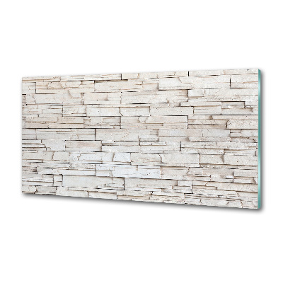 Pannello paraschizzi cucina con motivo in pietra bianca