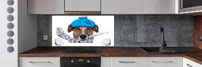 Pannello paraschizzi cucina con stampa raffigurante un cane malato
