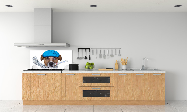 Pannello paraschizzi cucina con stampa raffigurante un cane malato