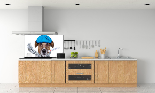 Pannello paraschizzi cucina con stampa raffigurante un cane malato