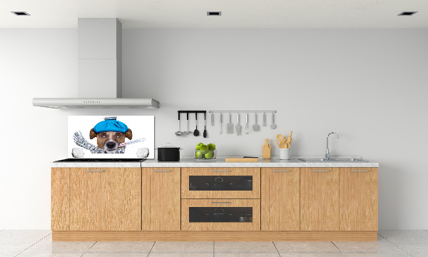 Pannello paraschizzi cucina con stampa raffigurante un cane malato