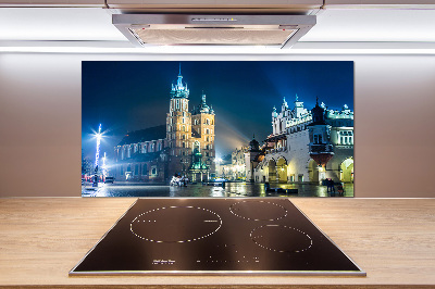 Rivestimento parete cucina con motivo Cracovia di notte