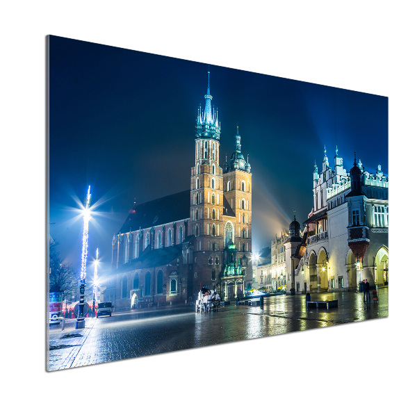 Rivestimento parete cucina con motivo Cracovia di notte