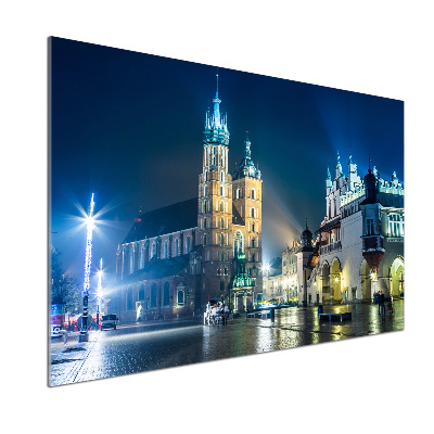 Rivestimento parete cucina con motivo Cracovia di notte