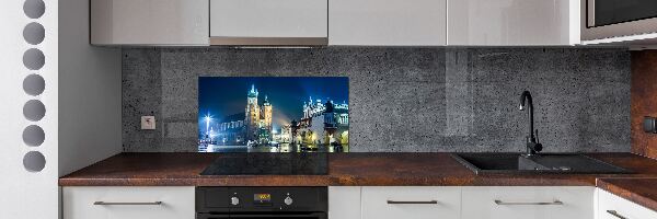 Rivestimento parete cucina con motivo Cracovia di notte