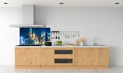 Rivestimento parete cucina con motivo Cracovia di notte