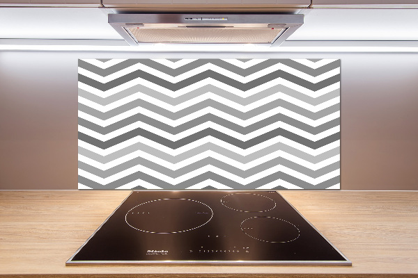 Rivestimento parete cucina con motivo a zigzag grigio