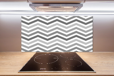 Rivestimento parete cucina con motivo a zigzag grigio