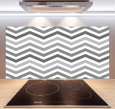 Rivestimento parete cucina con motivo a zigzag grigio