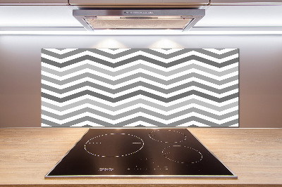 Rivestimento parete cucina con motivo a zigzag grigio
