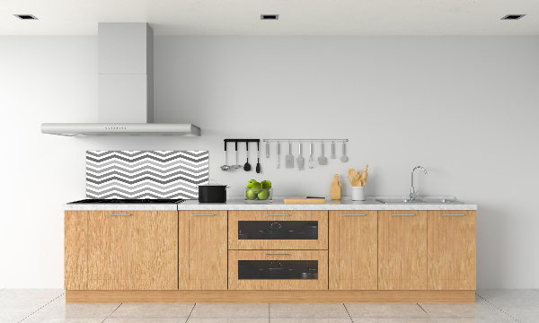 Rivestimento parete cucina con motivo a zigzag grigio