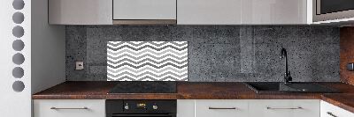 Rivestimento parete cucina con motivo a zigzag grigio