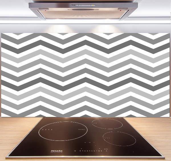 Rivestimento parete cucina con motivo a zigzag grigio