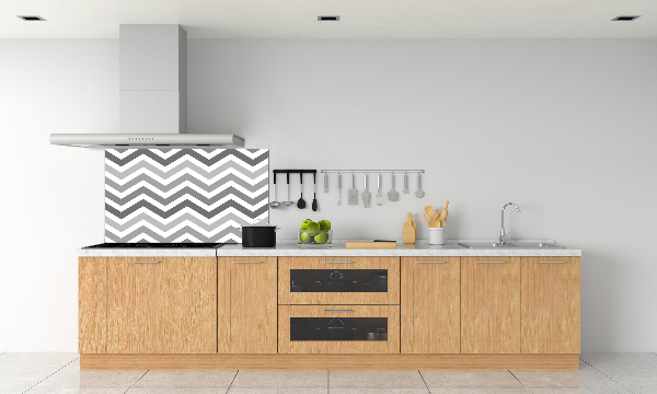 Rivestimento parete cucina con motivo a zigzag grigio
