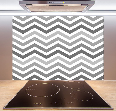 Rivestimento parete cucina con motivo a zigzag grigio