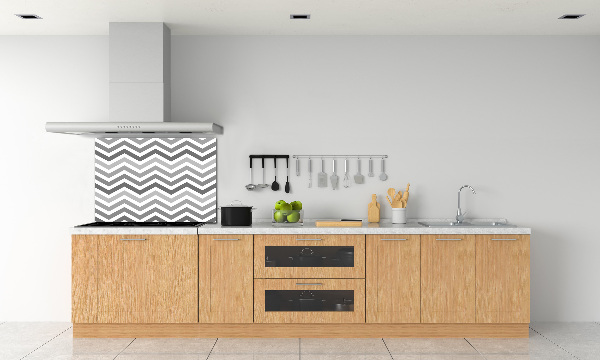 Rivestimento parete cucina con motivo a zigzag grigio