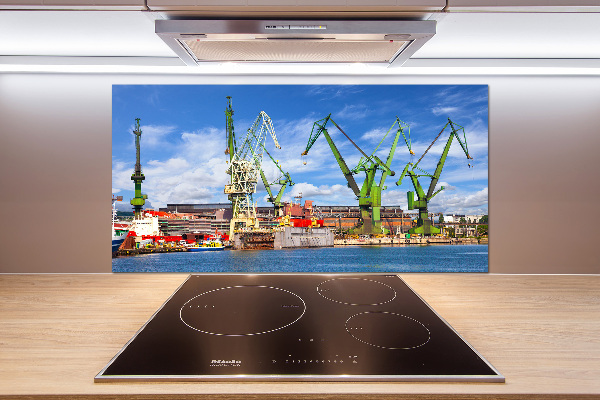 Pannello retrocucina con stampa del cantiere navale di Danzica
