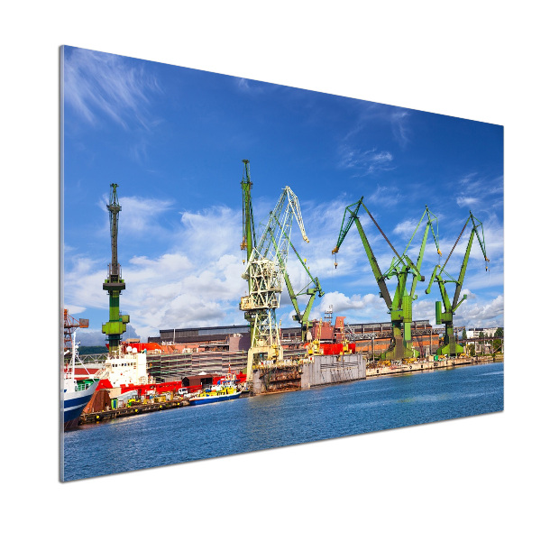 Pannello retrocucina con stampa del cantiere navale di Danzica