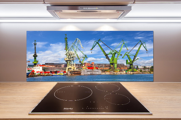 Pannello retrocucina con stampa del cantiere navale di Danzica