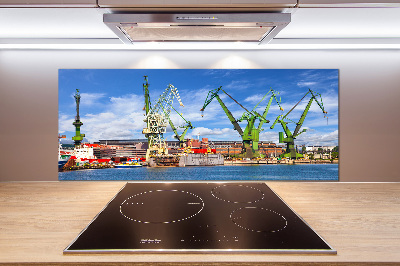 Pannello retrocucina con stampa del cantiere navale di Danzica