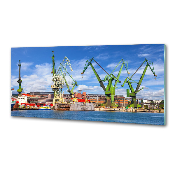 Pannello retrocucina con stampa del cantiere navale di Danzica
